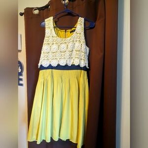 Women's M Yellow with Lace Dress